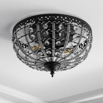 Anita 12.25" Low Ceiling Metal/Acrylic LED Flush Mount - JONATHAN Y
